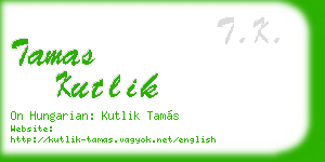 tamas kutlik business card